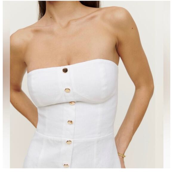 Reformation Shiela Linen Dress - White - Size 8 - NWT - Picture 2 of 8